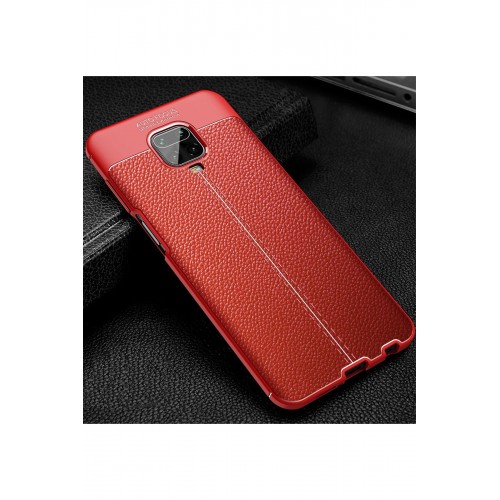 Newface Xiaomi Redmi Note 9 Pro Kılıf Focus Derili Silikon - Kırmızı Newface Xiaomi Redmi Note 9 Pro Kılıf Focus Derili Silikon - Kırmızı