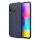 Newface Huawei P40 Lite E Kılıf Focus Derili Silikon - Lacivert