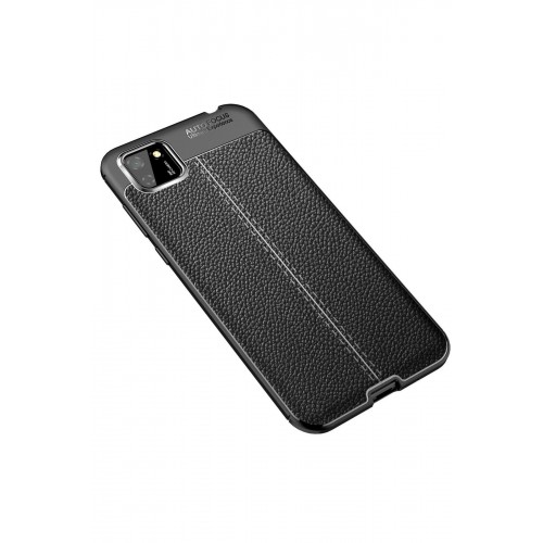 Newface Huawei Y5P Kılıf Focus Derili Silikon - Siyah Newface Huawei Y5P Kılıf Focus Derili Silikon - Siyah