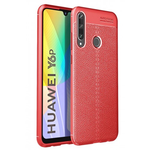 Newface Huawei Y6P Kılıf Focus Derili Silikon - Kırmızı Newface Huawei Y6P Kılıf Focus Derili Silikon - Kırmızı