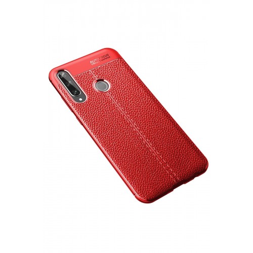 Newface Huawei Y6P Kılıf Focus Derili Silikon - Kırmızı Newface Huawei Y6P Kılıf Focus Derili Silikon - Kırmızı