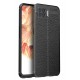 Newface Oppo A73 Kılıf Focus Derili Silikon - Siyah