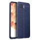 Newface Oppo A73 Kılıf Focus Derili Silikon - Lacivert