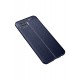 Newface Oppo A73 Kılıf Focus Derili Silikon - Lacivert