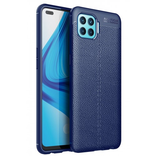 Newface Oppo Reno 4 Lite Kılıf Focus Derili Silikon - Lacivert Newface Oppo Reno 4 Lite Kılıf Focus Derili Silikon - Lacivert