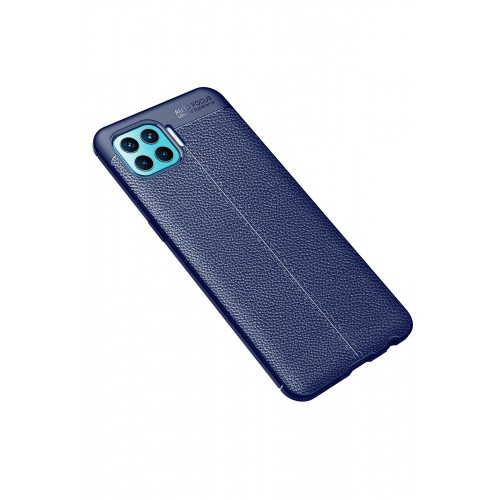 Newface Oppo Reno 4 Lite Kılıf Focus Derili Silikon - Lacivert Newface Oppo Reno 4 Lite Kılıf Focus Derili Silikon - Lacivert