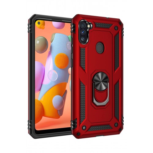 Newface Samsung Galaxy A11 Kılıf Sofya Yüzüklü Silikon Kapak - Kırmızı Newface Samsung Galaxy A11 Kılıf Sofya Yüzüklü Silikon Kapak - Kırmızı