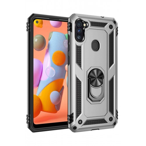 Newface Samsung Galaxy A11 Kılıf Sofya Yüzüklü Silikon Kapak - Gümüş Newface Samsung Galaxy A11 Kılıf Sofya Yüzüklü Silikon Kapak - Gümüş