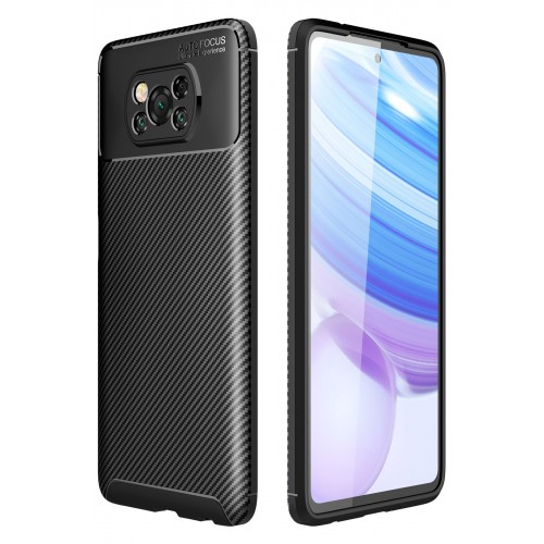 Newface Xiaomi Pocophone X3 Kılıf Focus Karbon Silikon - Siyah Newface Xiaomi Pocophone X3 Kılıf Focus Karbon Silikon - Siyah