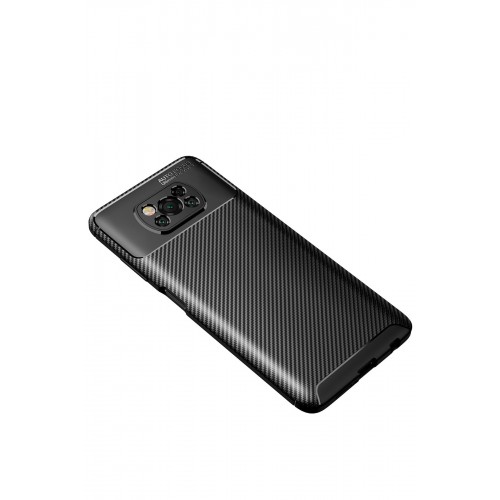 Newface Xiaomi Pocophone X3 Kılıf Focus Karbon Silikon - Siyah Newface Xiaomi Pocophone X3 Kılıf Focus Karbon Silikon - Siyah