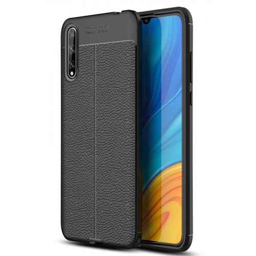 Newface Huawei P Smart S Kılıf Focus Derili Silikon - Siyah Newface Huawei P Smart S Kılıf Focus Derili Silikon - Siyah
