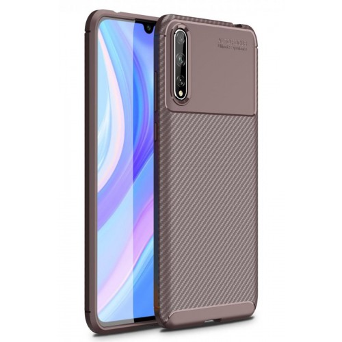 Newface Huawei Y8P Kılıf Focus Karbon Silikon - Kahverengi Newface Huawei Y8P Kılıf Focus Karbon Silikon - Kahverengi