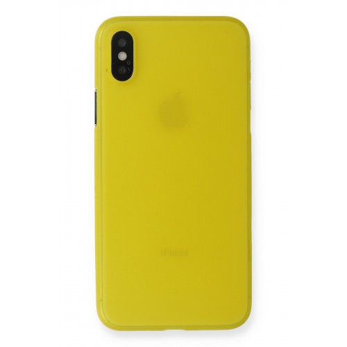 Newface iPhone XS Kılıf PP Ultra İnce Kapak - Sarı Newface iPhone XS Kılıf PP Ultra İnce Kapak - Sarı