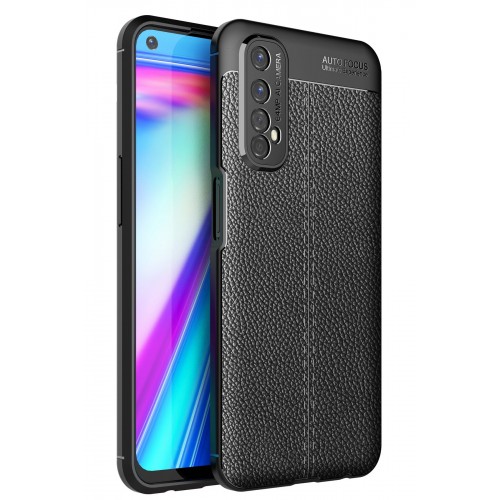Newface Realme 7 Kılıf Focus Derili Silikon - Siyah Newface Realme 7 Kılıf Focus Derili Silikon - Siyah