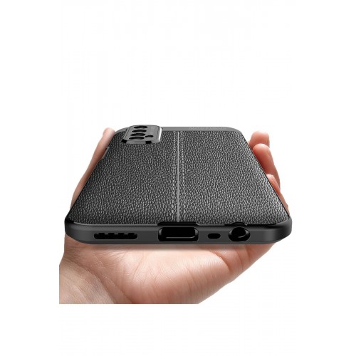 Newface Realme 7 Kılıf Focus Derili Silikon - Siyah Newface Realme 7 Kılıf Focus Derili Silikon - Siyah