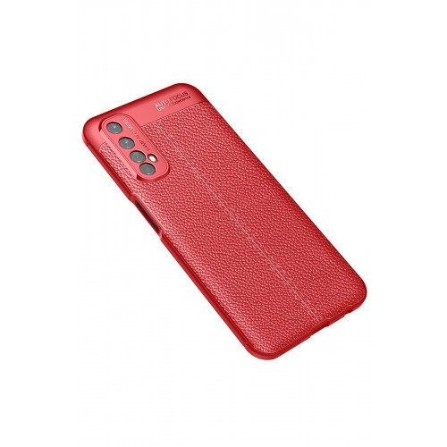 Newface Realme 7 Kılıf Focus Derili Silikon - Kırmızı Newface Realme 7 Kılıf Focus Derili Silikon - Kırmızı
