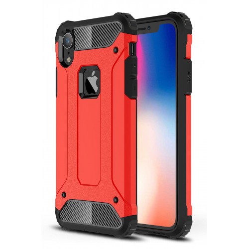 Newface iPhone XR Kılıf Tank Silikon Kapak - Kırmızı Newface iPhone XR Kılıf Tank Silikon Kapak - Kırmızı