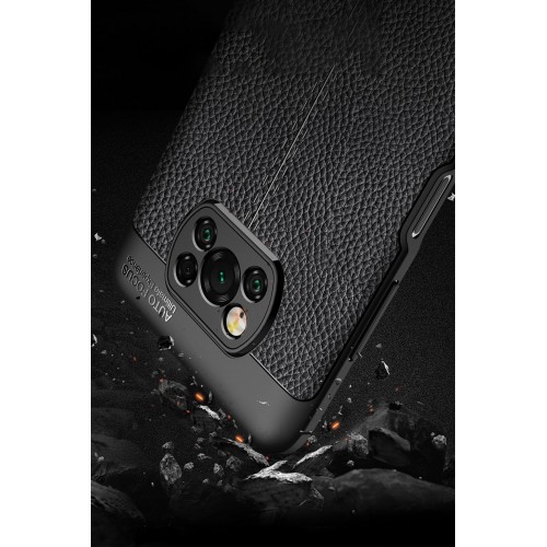 Newface Xiaomi Pocophone X3 Kılıf Focus Derili Silikon - Kırmızı Newface Xiaomi Pocophone X3 Kılıf Focus Derili Silikon - Kırmızı