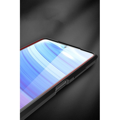 Newface Xiaomi Pocophone X3 Kılıf Focus Derili Silikon - Kırmızı Newface Xiaomi Pocophone X3 Kılıf Focus Derili Silikon - Kırmızı