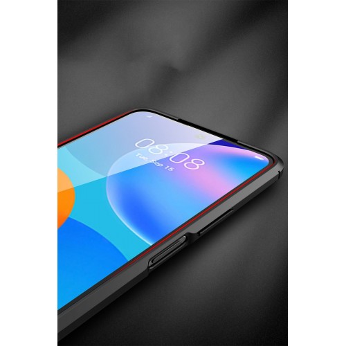 Newface Huawei P Smart 2021 Kılıf Focus Derili Silikon - Kırmızı Newface Huawei P Smart 2021 Kılıf Focus Derili Silikon - Kırmızı