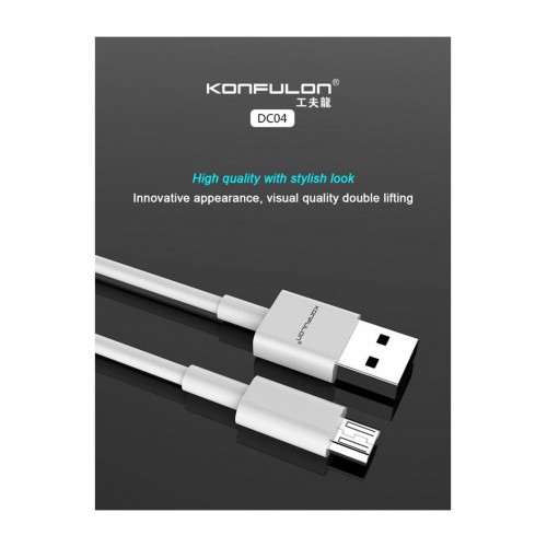 Konfulon DC-04 Süper Hızlı Micro USB Kablo 1M 2A Konfulon DC-04 Süper Hızlı Micro USB Kablo 1M 2A