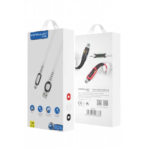 Konfulon DC-24 Micro USB Kablo 1.2M 4A - Kırmızı Konfulon DC-24 Micro USB Kablo 1.2M 4A - Kırmızı