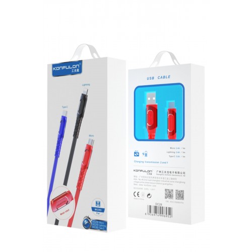Konfulon DC-28 Micro USB Kablo 1M 2.4A - Siyah Konfulon DC-28 Micro USB Kablo 1M 2.4A - Siyah