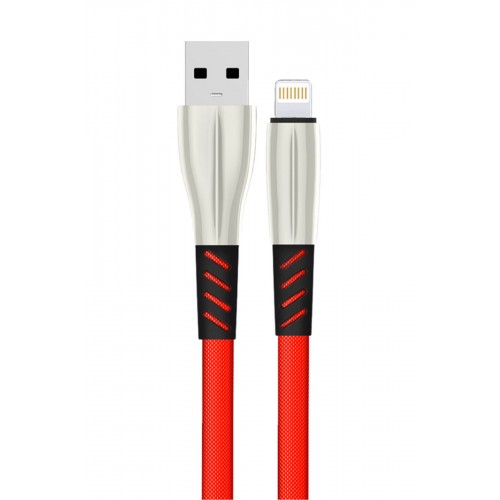 Konfulon S89 Metal Uçlu Lightning Kablo iphone Uyumlu 1M 2.4A - Kırmızı