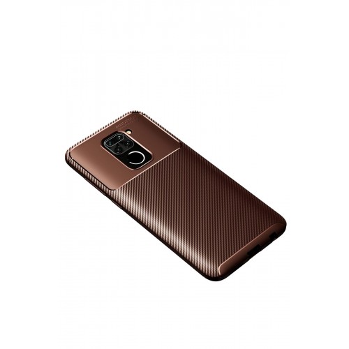 Newface Xiaomi Redmi Note 9 Kılıf Focus Karbon Silikon - Kahverengi Newface Xiaomi Redmi Note 9 Kılıf Focus Karbon Silikon - Kahverengi