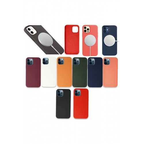 Newface iPhone 12 Kılıf Magneticsafe Lansman Silikon Kapak - Koyu Turuncu Newface iPhone 12 Kılıf Magneticsafe Lansman Silikon Kapak - Koyu Turuncu