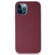 Newface iPhone 12 Kılıf Magneticsafe Lansman Silikon Kapak - Mürdüm