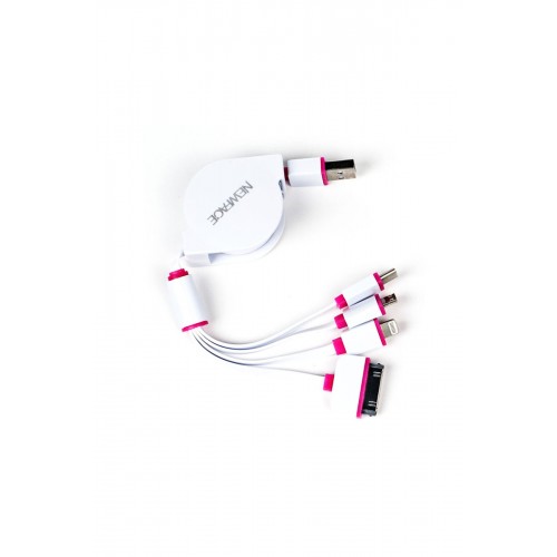 Newface Makaralı 4in1 USB Kablo - Pembe Newface Makaralı 4in1 USB Kablo - Pembe