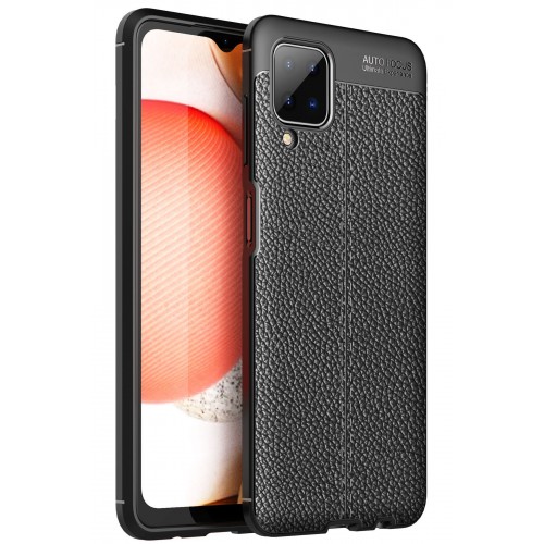 Newface Samsung Galaxy A12 Kılıf Focus Derili Silikon - Siyah Newface Samsung Galaxy A12 Kılıf Focus Derili Silikon - Siyah