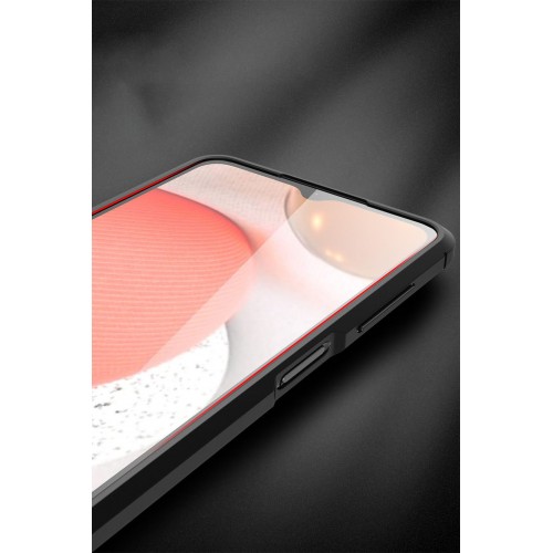 Newface Samsung Galaxy A12 Kılıf Focus Derili Silikon - Siyah Newface Samsung Galaxy A12 Kılıf Focus Derili Silikon - Siyah