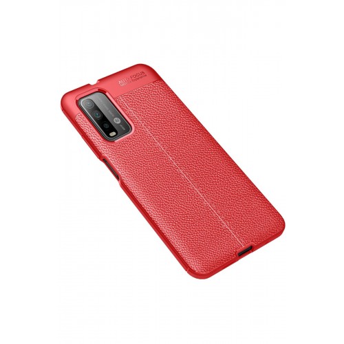 Newface Xiaomi Redmi Note 9 4G Kılıf Focus Derili Silikon - Kırmızı Newface Xiaomi Redmi Note 9 4G Kılıf Focus Derili Silikon - Kırmızı