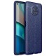 Newface Xiaomi Redmi Note 9 5G Kılıf Focus Derili Silikon - Lacivert