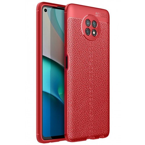 Newface Xiaomi Redmi Note 9 5G Kılıf Focus Derili Silikon - Kırmızı Newface Xiaomi Redmi Note 9 5G Kılıf Focus Derili Silikon - Kırmızı