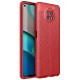 Newface Xiaomi Redmi Note 9 5G Kılıf Focus Derili Silikon - Kırmızı Newface Xiaomi Redmi Note 9 5G Kılıf Focus Derili Silikon - Kırmızı