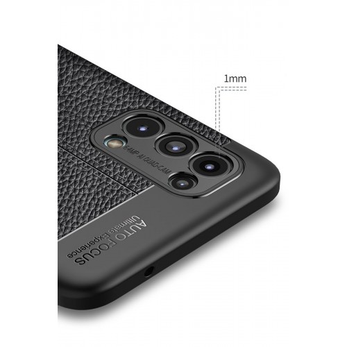 Newface Oppo Reno 5 Kılıf Focus Derili Silikon - Lacivert Newface Oppo Reno 5 Kılıf Focus Derili Silikon - Lacivert