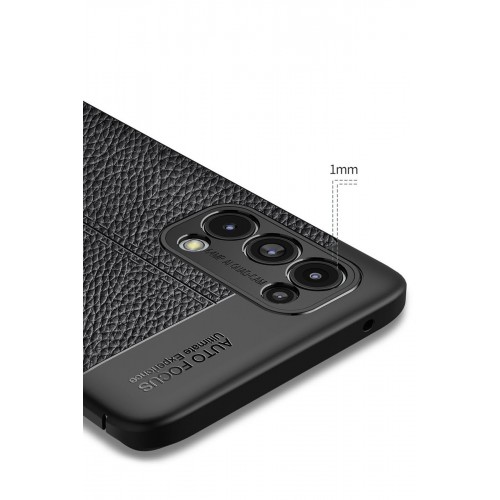 Newface Oppo Reno 5 Pro Kılıf Focus Derili Silikon - Lacivert Newface Oppo Reno 5 Pro Kılıf Focus Derili Silikon - Lacivert