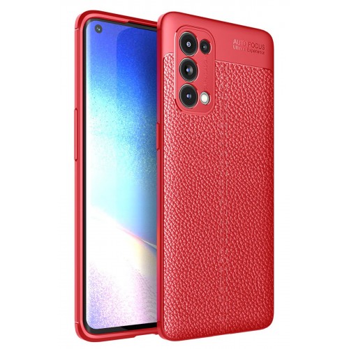 Newface Oppo Reno 5 Pro Kılıf Focus Derili Silikon - Kırmızı Newface Oppo Reno 5 Pro Kılıf Focus Derili Silikon - Kırmızı
