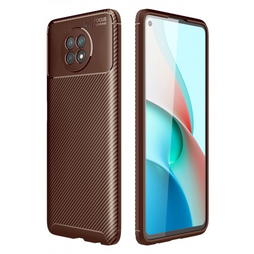 Newface Xiaomi Redmi Note 9 5G Kılıf Focus Karbon Silikon - Kahverengi Newface Xiaomi Redmi Note 9 5G Kılıf Focus Karbon Silikon - Kahverengi