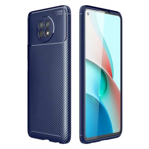 Newface Xiaomi Redmi Note 9 5G Kılıf Focus Karbon Silikon - Lacivert
