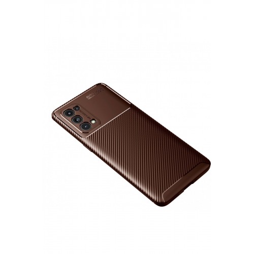 Newface Oppo Reno 5 Pro Kılıf Focus Karbon Silikon - Kahverengi Newface Oppo Reno 5 Pro Kılıf Focus Karbon Silikon - Kahverengi