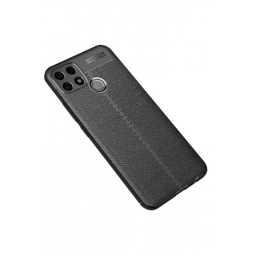 Newface Oppo A15 Kılıf Focus Derili Silikon - Siyah Newface Oppo A15 Kılıf Focus Derili Silikon - Siyah