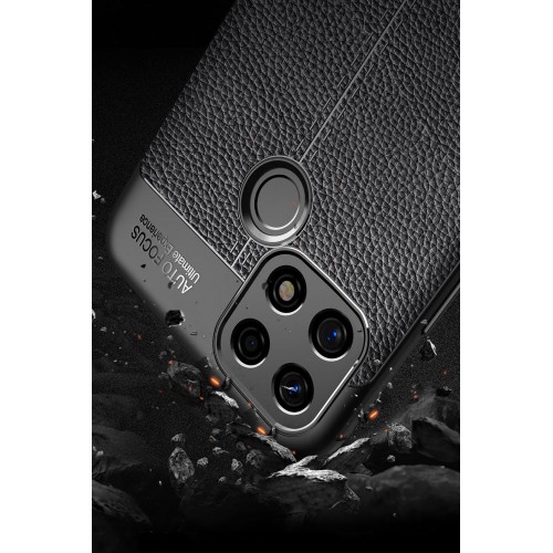 Newface Oppo A15 Kılıf Focus Derili Silikon - Siyah Newface Oppo A15 Kılıf Focus Derili Silikon - Siyah