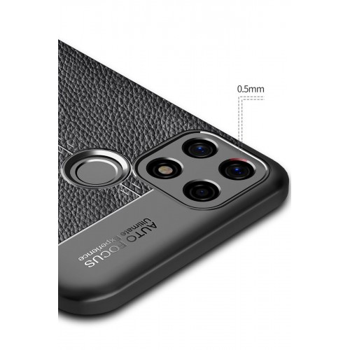Newface Oppo A15 Kılıf Focus Derili Silikon - Siyah Newface Oppo A15 Kılıf Focus Derili Silikon - Siyah