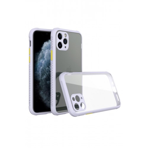 Newface iPhone 11 Pro Max Kılıf Miami Şeffaf Silikon  - Lila