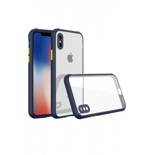 Newface iPhone XS Max Kılıf Miami Şeffaf Silikon - Lacivert Newface iPhone XS Max Kılıf Miami Şeffaf Silikon - Lacivert