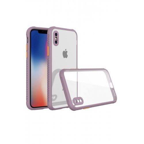 Newface iPhone XS Max Kılıf Miami Şeffaf Silikon  - Açık Mor